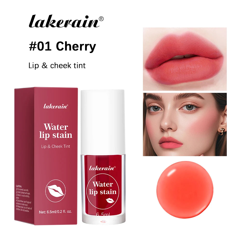 Fruity Water Lip Tin Lip Gloss Moisturizing Lip Glaze Long Lasting Lip Ink Face Lip Dual Purpose Liquid Lipstick Cosmetic Makeup