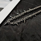 Stainless Steel Chains Rivet Choker Necklace for Men Hiphop Punk Neck Jewelry Short Collar Chain With Pendant Gothic Accessories