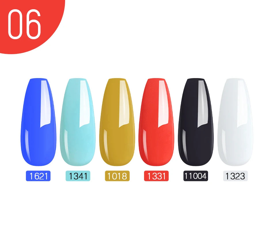 NAILCO 10PCS/Set Gel Nail Polish Gorgeous Full Coverage Semi Permanent Soak Off UV LED Gel Nail Art Base Top Coat Gel Polish Kit