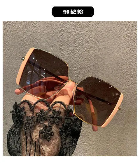 Luxury Oversized Polarized Sunglasses Women Face Slimming Designer Frame UV Protection High Quality Premium Fashion Eyewear