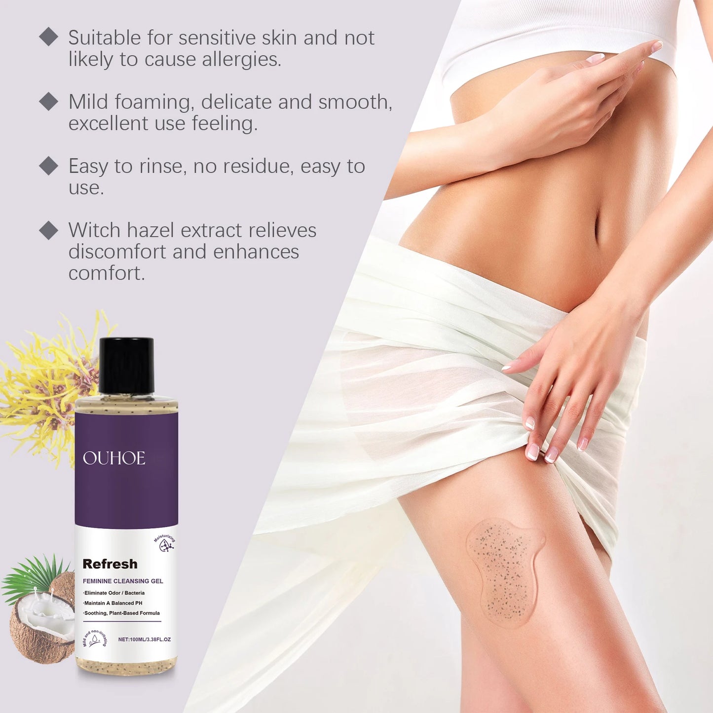 Feminine Wash Gel PH Balanced Long Lasting Moisturizing for Private Part Refreshing Cleansing Prevent Dryness Woman Healthy Care