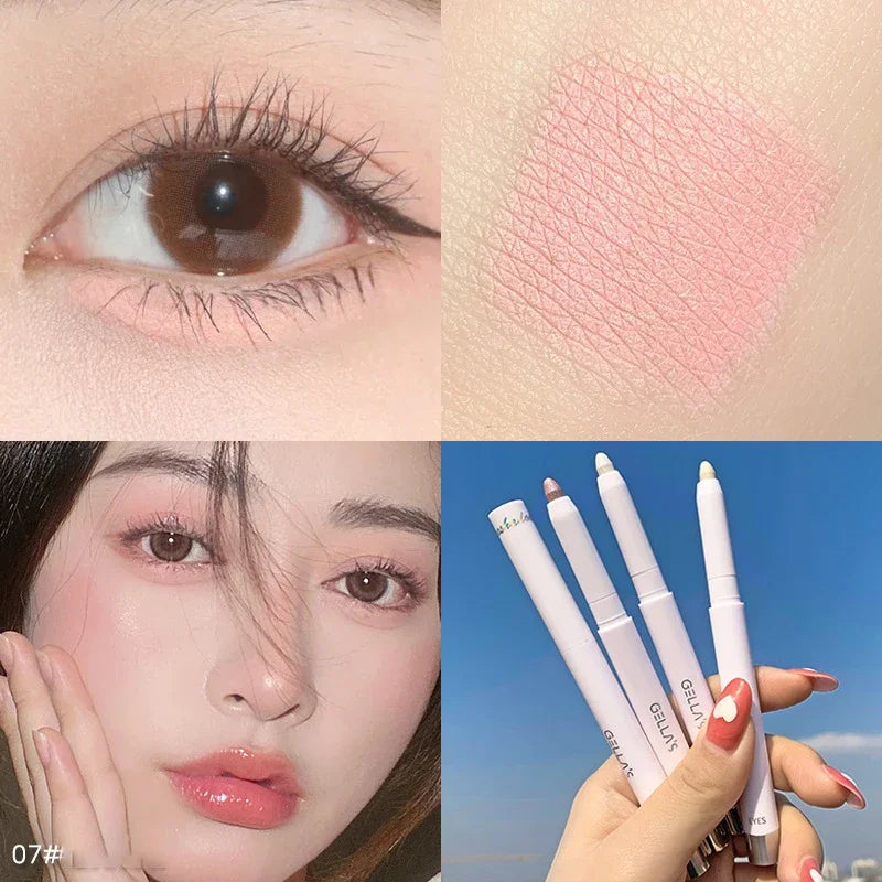 Diamond Glitter Eyeshadow Liner Pencil Face Makeup Highlighter Long lasting Matte Pink Silkworm Champagne Gold Eyeliner Pen