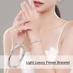 Luxury Shiny Full-blown Flowers Bracelet For Women Original Texture Adjustable Solid Bracelets Light Luxury Party Jewelry