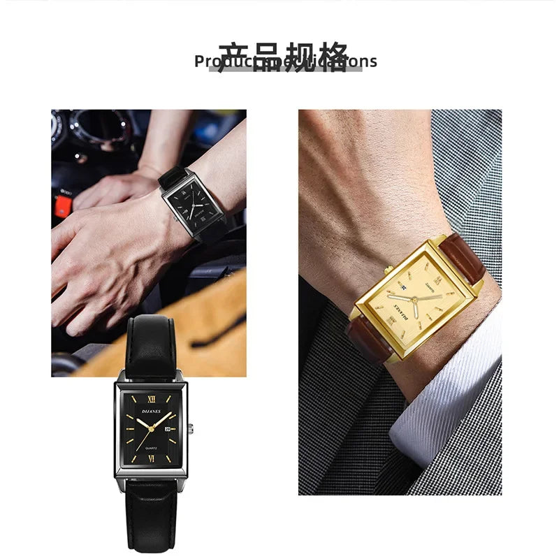2023 Top Brand Luxury Watches for Men Fashion Quartz Wristwatch Square Gold Man Business Clock Mens Watches Relogio Masculino