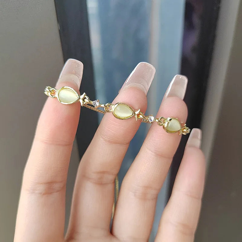 Luxury Fine Bracelet for Women Girls Fashion Flower Planet Shiny Zirconia Bracelet Charms Accessories Jewelry Set Party Gifts