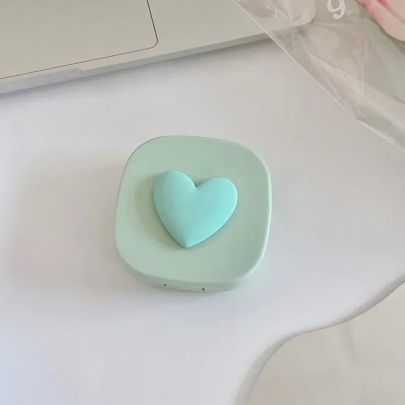 Women Color Contact Lens Case Red Heart Contact Lenses Box for Eyes Care Kit Glasses Case Holder Container