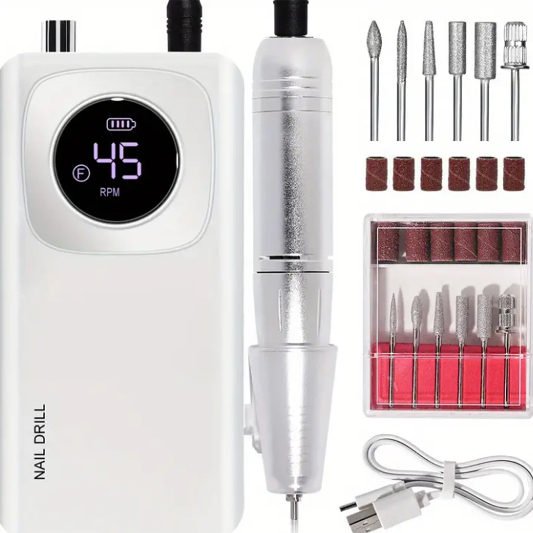 Nail polisher nail polisher removes nails and peels off dead skin, LCD display, metal handle, easy to use without hurting nails.