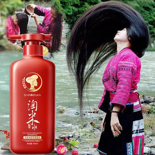 500ml Wash Rice Water Hair Shampoo Anti Dandruff Shampoo Professional Hair Care Clean Scalp and Improve Scalp Environment