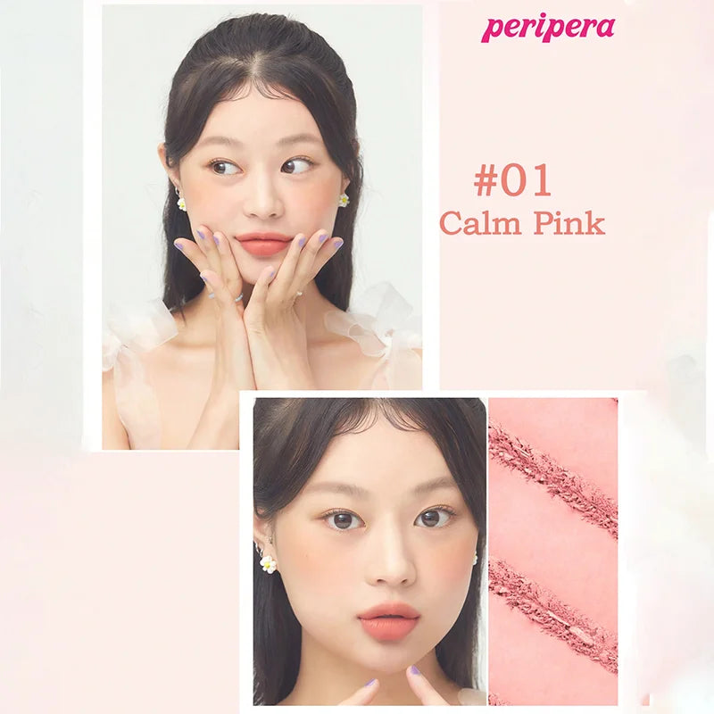 Single Color Blush Palette, Matte Fine Powder Cheek Blush, Non-Cakey, Long-Lasting, Nude Makeup, K-Beauty Cosmetic