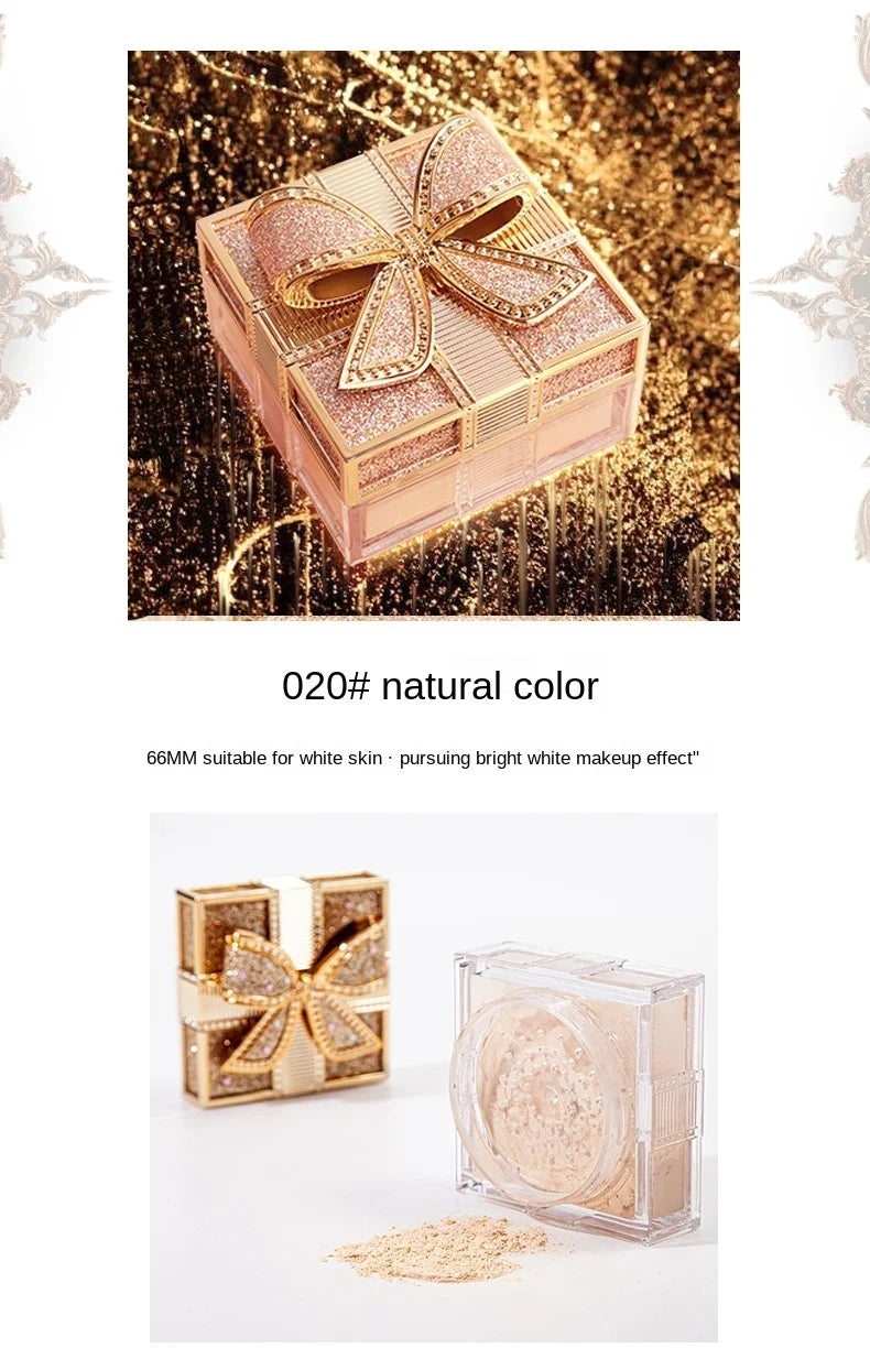 2 Colors Makeup Loose Powder Transparent Finishing Powder Waterproof Cosmetic Puff For Face Finish Setting With Puff