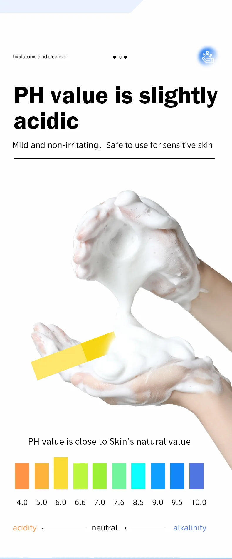 Hyaluronic Acid Facial Cleanser Moisturizing Oil Control Cleansing Face Wash Exfoliating Deep Remove Facial Cleanser Skin Care