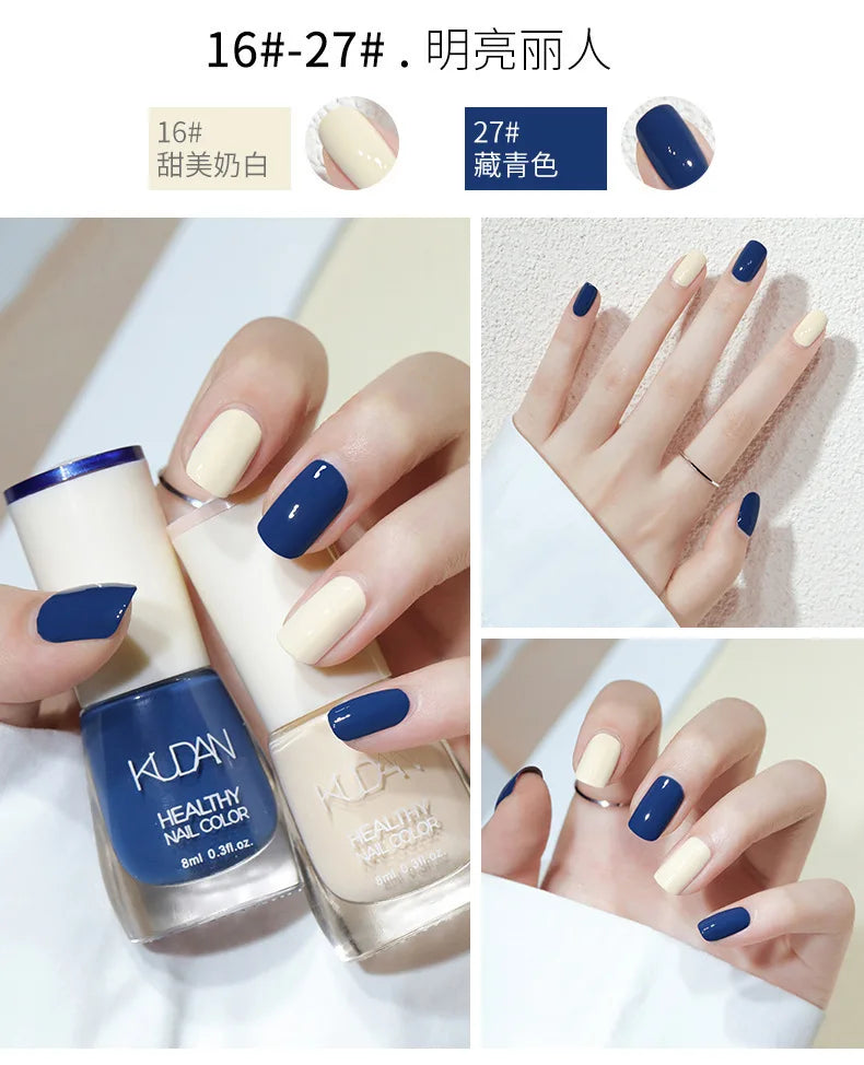 Nail Polish Without Baking Lamp White Fine Glitter Non-baking Non-peel Transparent Shiny Oil Base Coat Nude Nail Polish