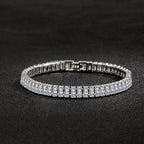 luxury designer 925 Sterling Silver fine Crystal Bracelet For Women fashion Jewelry Engagement Wedding Glamour 18CM
