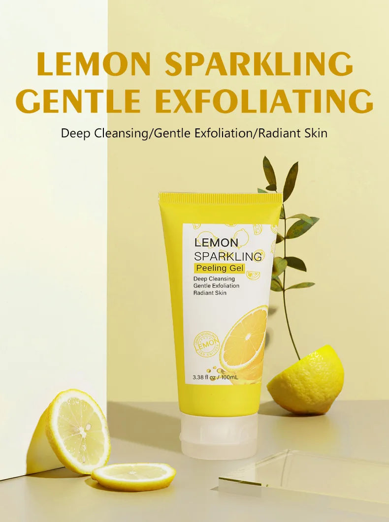 Lemon Face Wash Facial Cleanser Face Exfoliating Gel Moisturizing Remove Dead Skin Blackhead Exfoliator Facial Scrub Exfoliation