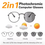 Photochromic Sun Glasses Women Blue Light Glasses 2 In 1 Sun Glasses UV400 Sunglasses for Women