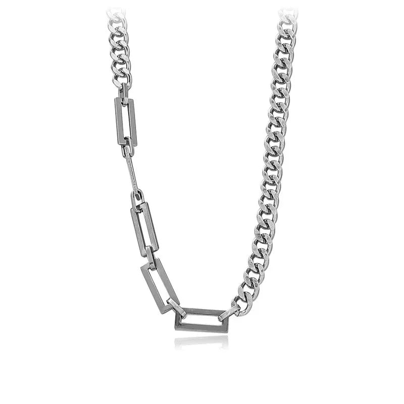 Stainless Steel Chains Rivet Choker Necklace for Men Hiphop Punk Neck Jewelry Short Collar Chain With Pendant Gothic Accessories