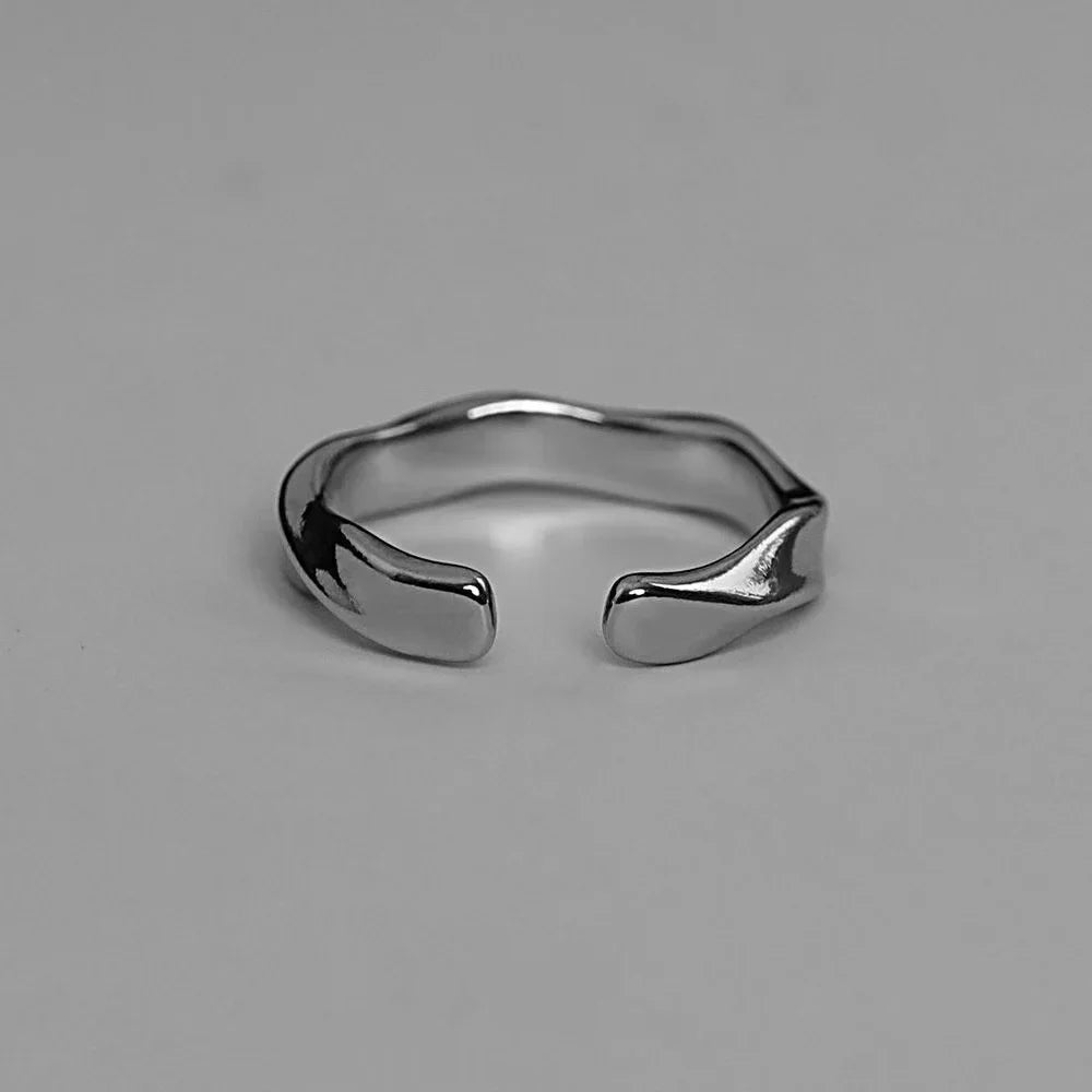 Ring For Men Simple Metal Twist Wide Index Rings Personality Punk Opening Rings Jewelry Gifts For Unisex 2024