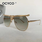 Luxury Metal Punk Brand Sunglasses For Men And Women Unisex Designer Fashion Sun Glasses Oval Unisex Stylish Eyewear Shades
