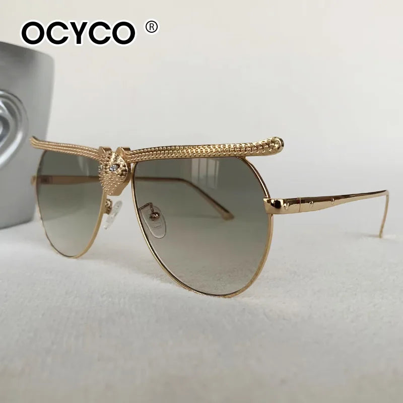 Luxury Metal Punk Brand Sunglasses For Men And Women Unisex Designer Fashion Sun Glasses Oval Unisex Stylish Eyewear Shades