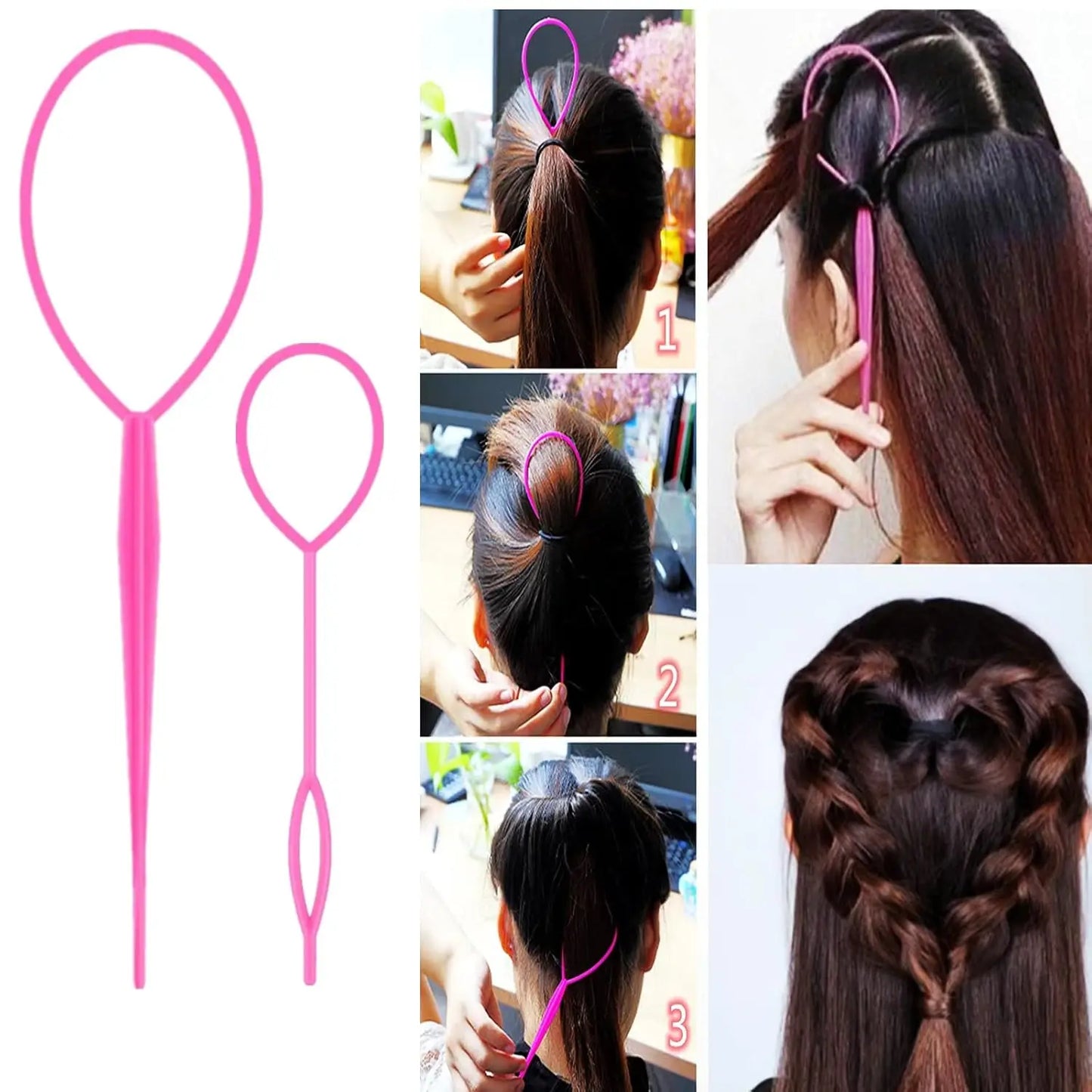 8Pcs Hair Brushes Set with Teasing Bristle Brush, Edge Control Brush, and 2Pcs Metal Pin Rat Tail Combs for Women's Hair Styling