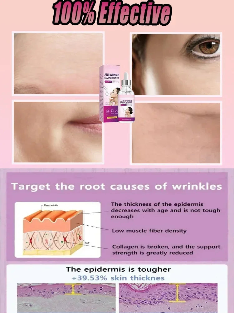 Facial Anti-Wrinkle Serum Fade Fine Lines Anti-Aging Whitening Moisturizing Remove Freckles Brighten Facial Skin Care