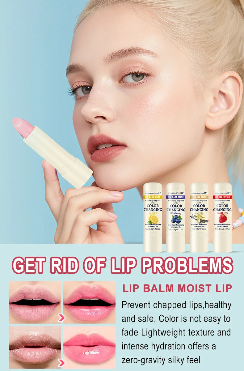 4-pack moisturizing and color changing lipstick - moisturizing lips, natural luster, and hue suitable for all skin tones