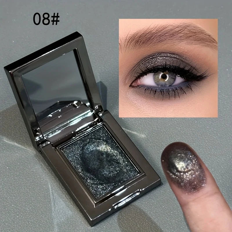 Monochrome Eye Shadow, Flashing, Brightening, Long-Lasting Color, Waterproof and Sweat-Proof, Natural Cosmetics for Creating Exquisite Eye Makeup, Music Festival Party Role-Playing