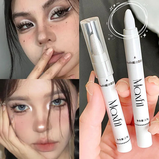 1pc Shimmering Highlight Stick, Glitter White Eyeshadow Pencil for Bright Eyes, Dazzling Effect Makeup Highlighter Pencil, Bronzer type