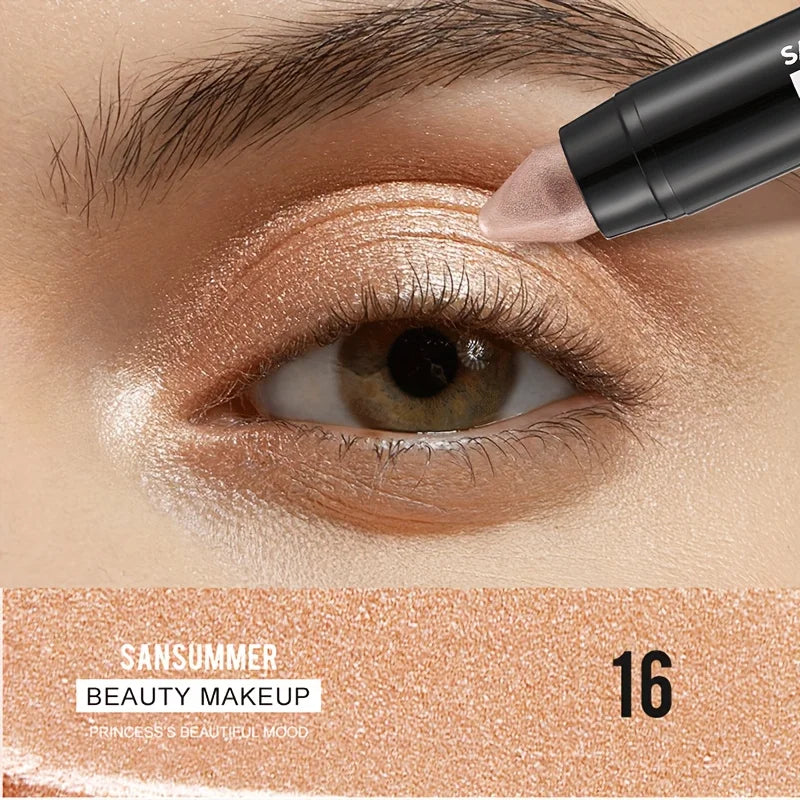 7 color waterproof eye shadow stick, pearlescent matte treatment, to create a natural and lasting eye makeup flash.