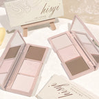 Three color contouring palette: contour and apply eyeshadow to freely create natural nude makeup with light and shadow