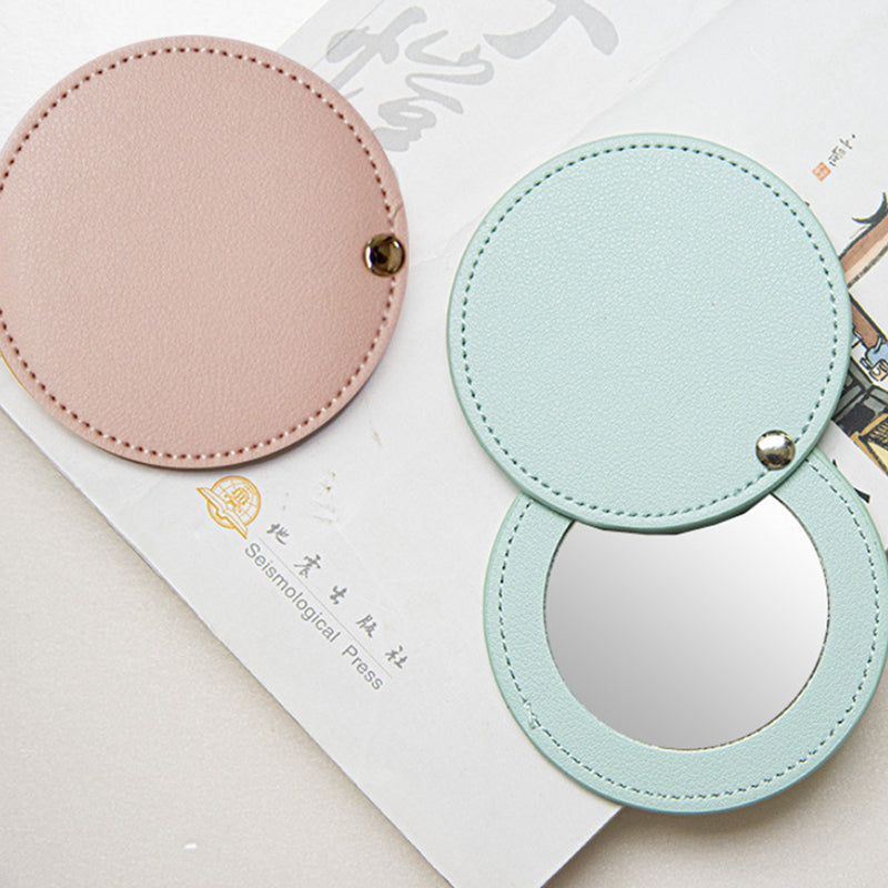 1PC Portable Mini Stainless Steel Unbreakable Makeup Pocket Mirror Cosmetic Mirror cute makeup hand pocket mirror