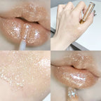 Moisturizing, plump and sparkling lip gloss, water-glossy mirror lip glaze, moisturizing and moisturizing lip oil for pouty lips