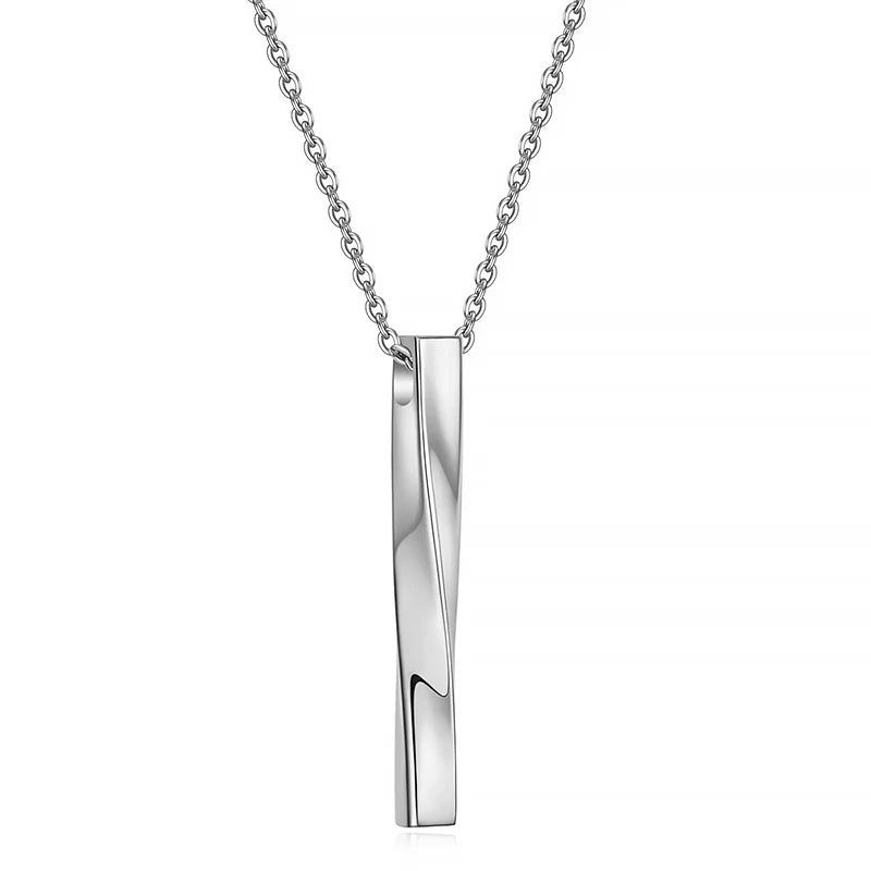 Mens Jewellery New Vintage Rectangle Pendant Necklace Men Width 3mm Stainless Steel Handmade Chain Necklace for Men Jewelry Gift