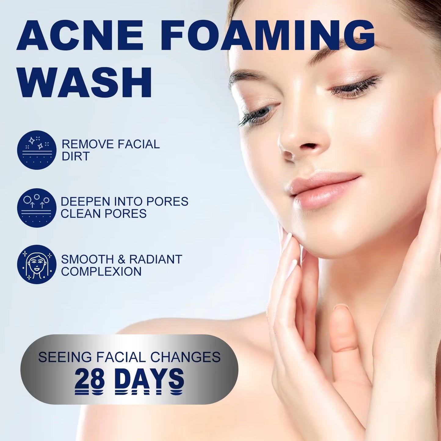 Facial Cleanser Anti Acne Oil Control Blackhead Remover Shrink Pores Deep Cleansing Acne Treatment Moisturizing Face Wash 100g