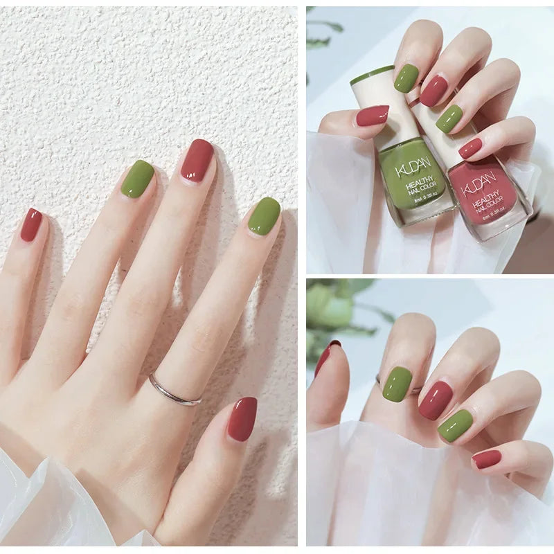 Nail Polish Without Baking Lamp White Fine Glitter Non-baking Non-peel Transparent Shiny Oil Base Coat Nude Nail Polish