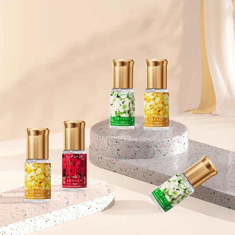 3ml Arabian Floral Perfume Natural Jasmine Rose Osmanthus Scent Eau De Toilette Unisex Fresh Longlasting Portable Roller Perfume