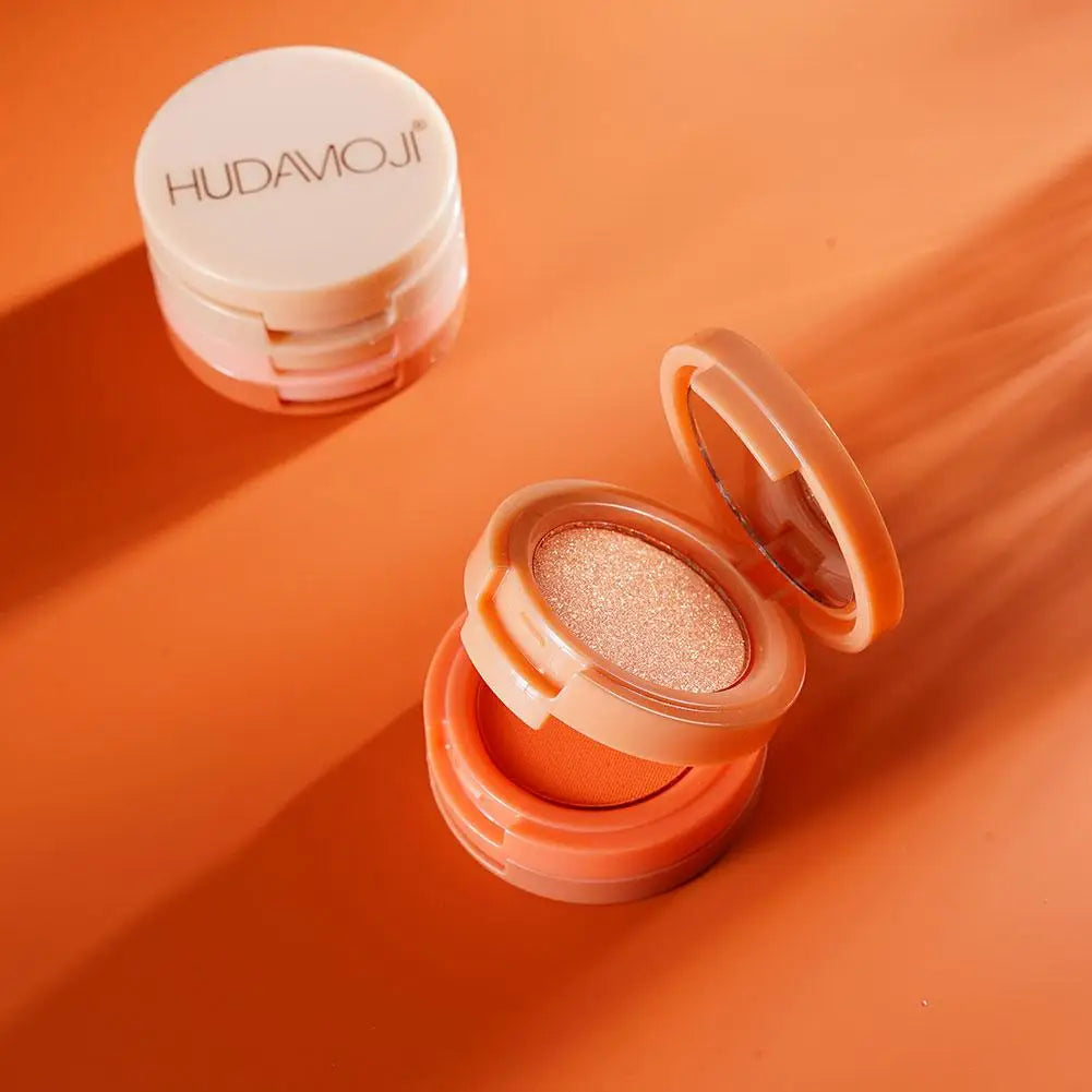 Pink Peach Blush Powder 3 In 1 Matte Blush  Low Saturation Soft Fog Blush Brightening Face Blusher Rouge Makeup Cheek Tint