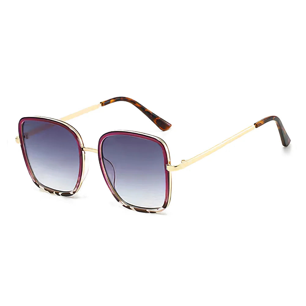 Luxury Square Large Frame Sunglasses for Women And Men Stylish Metal Decorated Light Daily Fashion Glasses