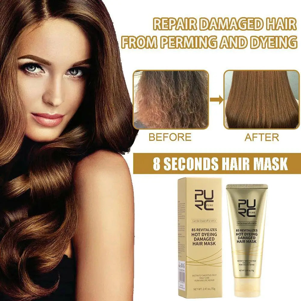 Hair Mask Set 8 Seconds Instant Repair Damaged Frizzy Keratin Smoothing Hair Mask Shiny Hair Treatment Cream Hair Care