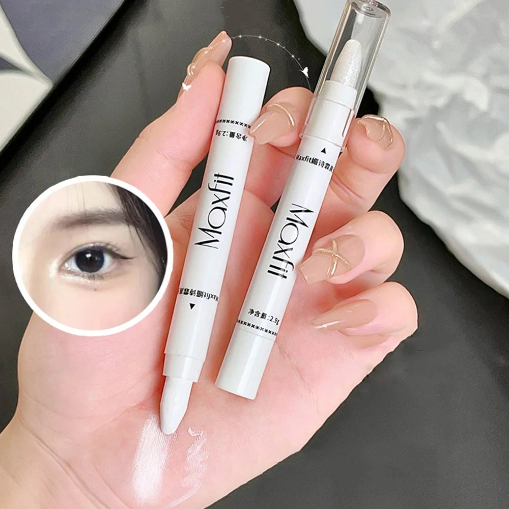 1pc Shimmering Highlight Stick, Glitter White Eyeshadow Pencil for Bright Eyes, Dazzling Effect Makeup Highlighter Pencil, Bronzer type
