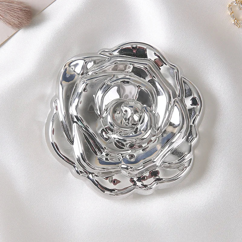 1PC Portable Mini Mirror Retro Rose Flower Small Pocket Makeup Mirror Double Sided Hand Mirrors Compact Cosmetic Beauty Tool