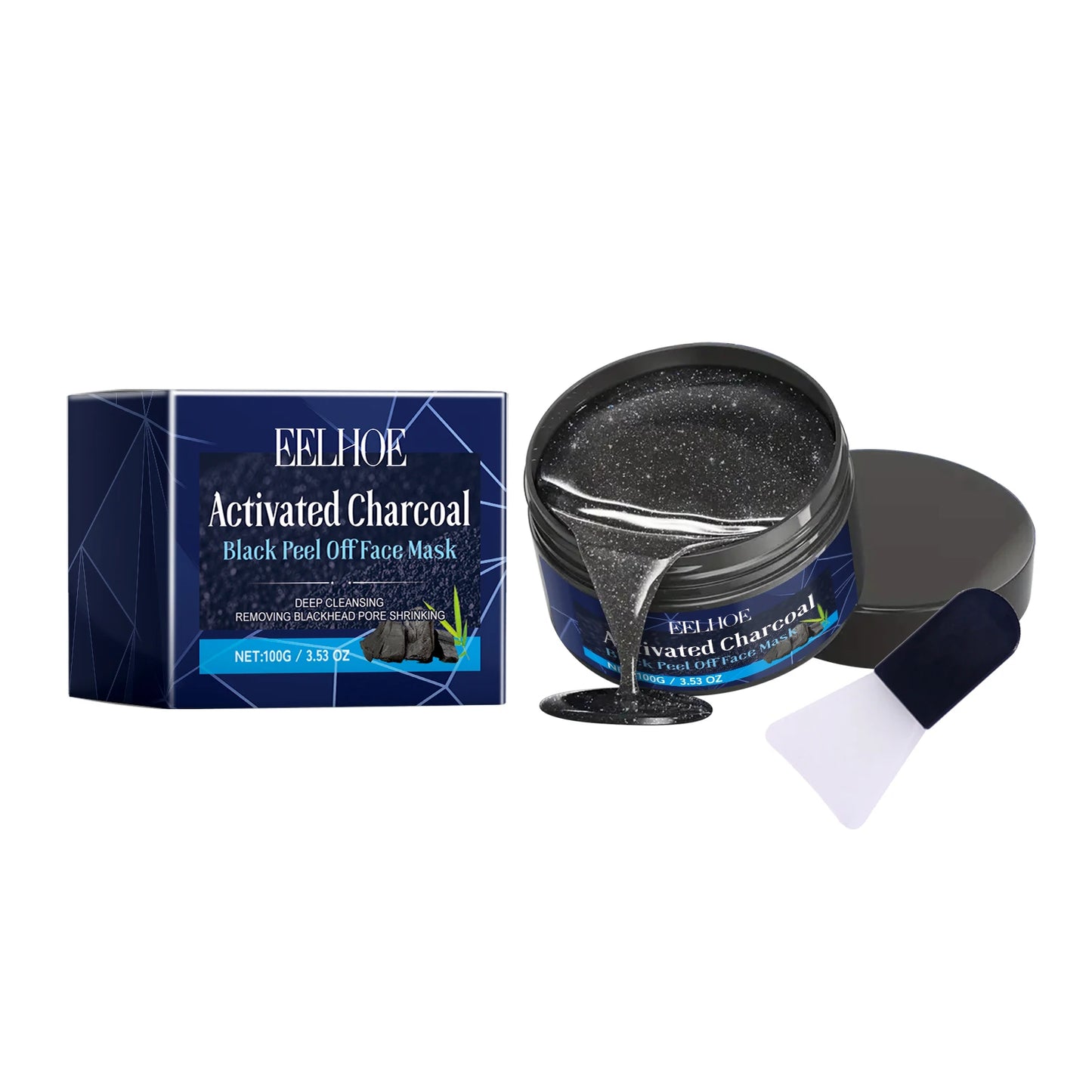 Face Cleansing Mask Charcoal Shrink Pores Cleaner Blackhead Remover Mask For Face Moisturizing Brightening Facial Skin Care 100g