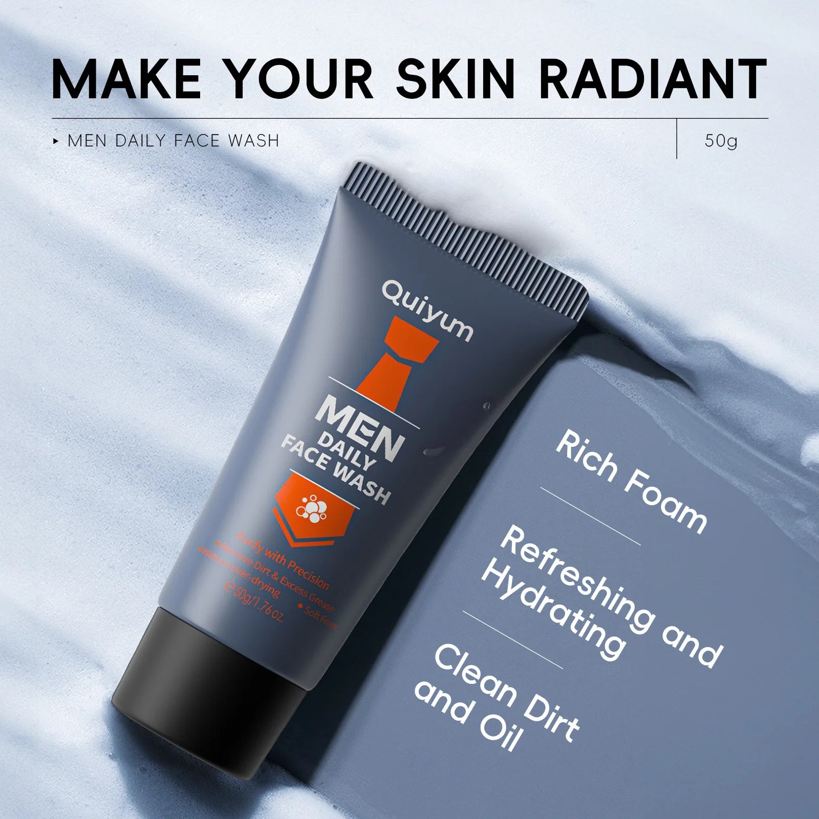 Men Facial Foaming Cleanser Deeply Cleansing Oil Control Moisturizing Blackhead Removal Skin Care Face Wash Foam Cleanser