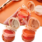 Pink Peach Blush Powder 3 In 1 Matte Blush  Low Saturation Soft Fog Blush Brightening Face Blusher Rouge Makeup Cheek Tint