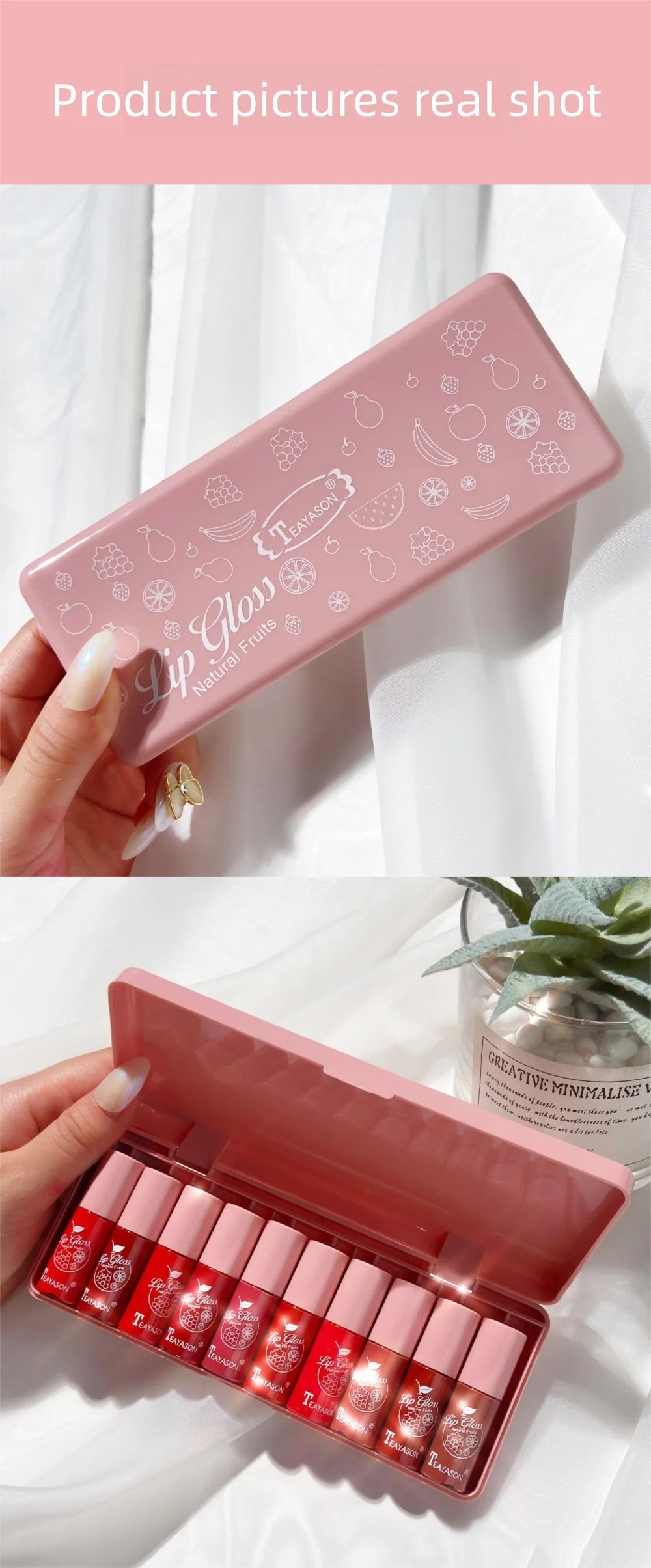 Mini 10 Colors Liquid Lip Gloss Set Waterproof Non-Stick 24-Hour Long Lasting Velvet Matte Lipstick Cosmetic Makeup Care