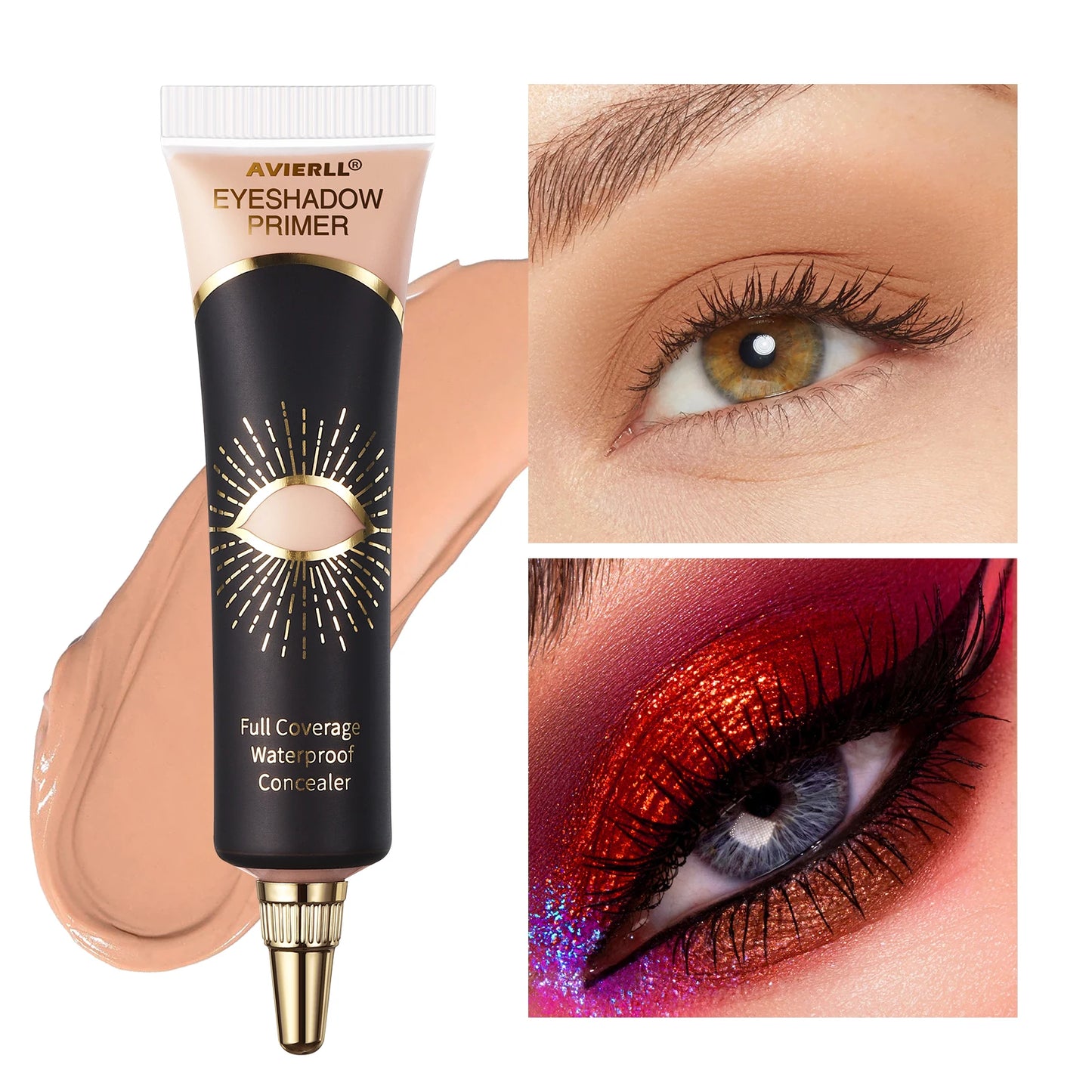 Long-Lasting Matte Eyeshadow Primer: Waterproof, Full-Coverage Eye Makeup Base in Medium Cream Form