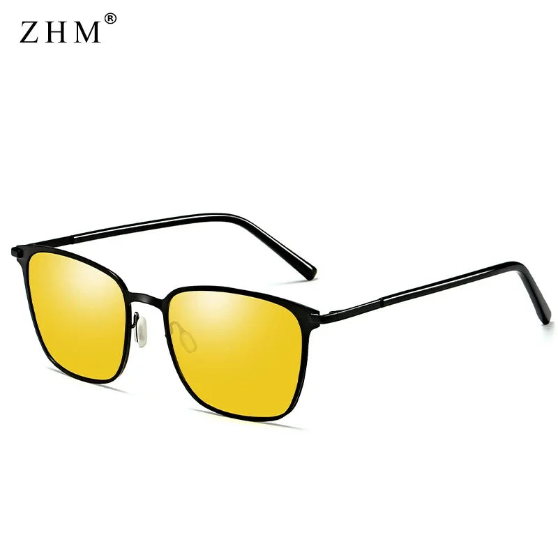 New Arrival Stylish Polarized Sunglasses Men Square Metal Frame Grey Glasses fashion Men Driver driving sunglasses UV400