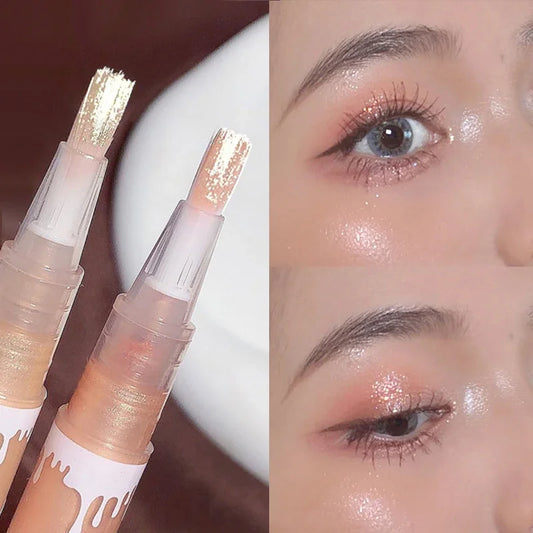 Waterproof Shiny Diamond Highlight Pen Eye Makeup Highlighter Long Lasting Pearl White Brighten Silkworm Shadow Liquid Highlight