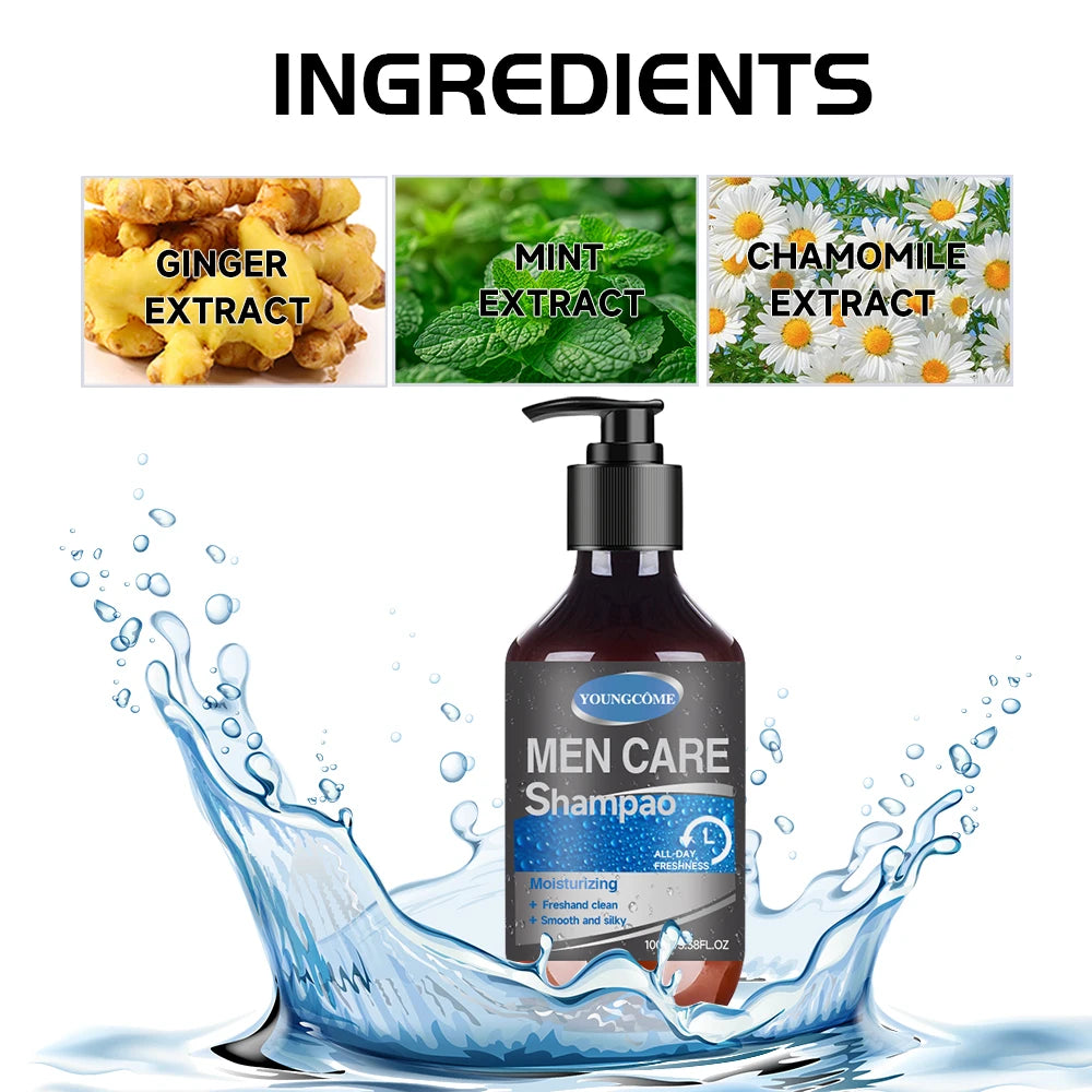 Men Hair Shampoo Hair Fall Control Boost Care Botanical Nourish Anti Dandruff Itch Relief Shampoo Treatment