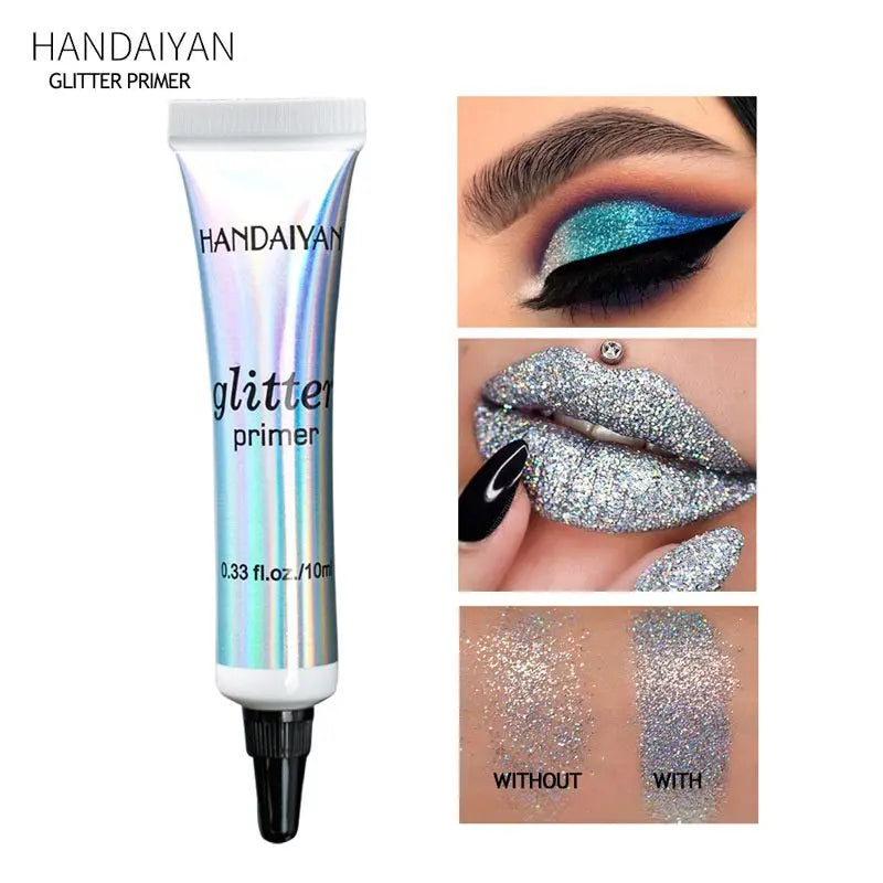 HANDAIYAN Sequin Glitter Primer Makeup Glue Eyeshadow Primer For Lips Eyes Face Long Lasting Multi-Functional Primer